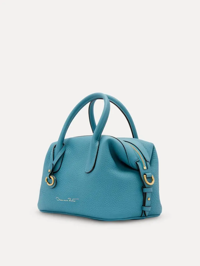 Women Oscar De La Renta Handbags The Mini Dahlia Denim Blue Women Oscar De La Renta Handbags The Mini Dahlia Denim Blue