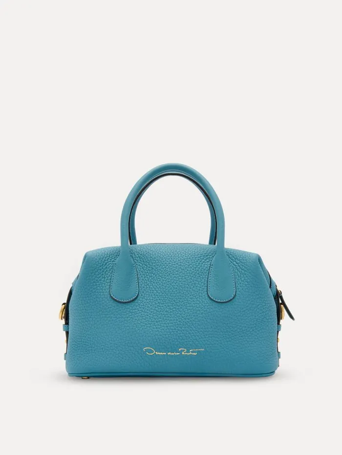Women Oscar De La Renta Handbags The Mini Dahlia Denim Blue Women Oscar De La Renta Handbags The Mini Dahlia Denim Blue