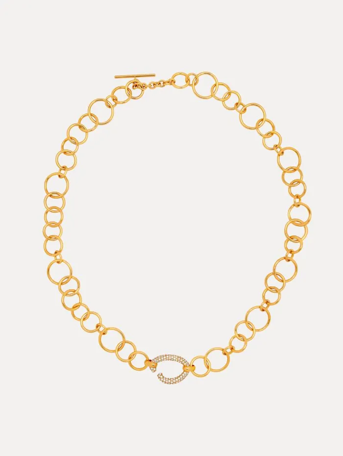 Women Oscar De La Renta Necklaces Pav O ChainLink Necklace Gold