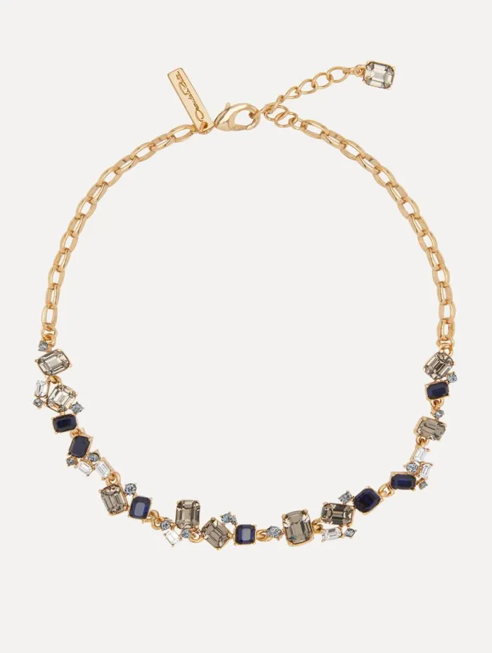 Women Oscar De La Renta Necklaces Scramble Crystal Necklace Indigo