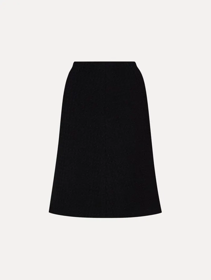 Women Oscar De La Renta Pants and Skirts Wool Tweed Skirt Black