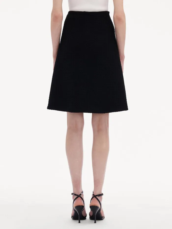 Women Oscar De La Renta Pants and Skirts Wool Tweed Skirt Black