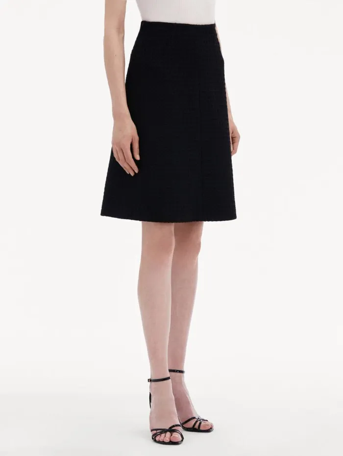 Women Oscar De La Renta Pants and Skirts Wool Tweed Skirt Black