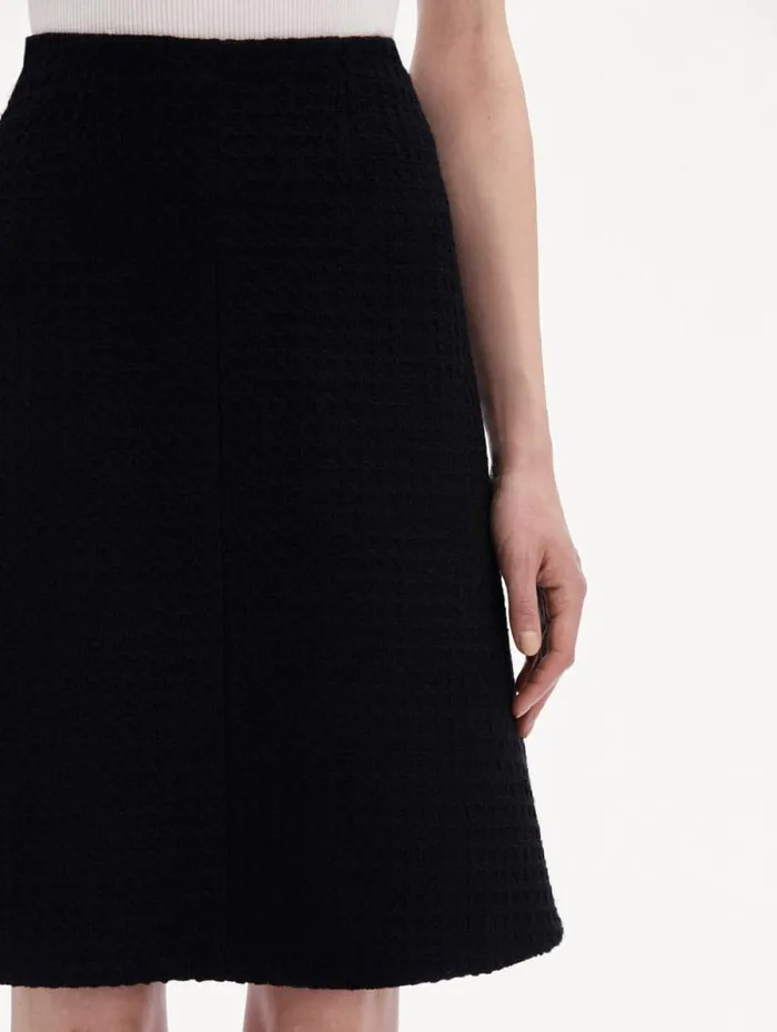 Women Oscar De La Renta Pants and Skirts Wool Tweed Skirt Black