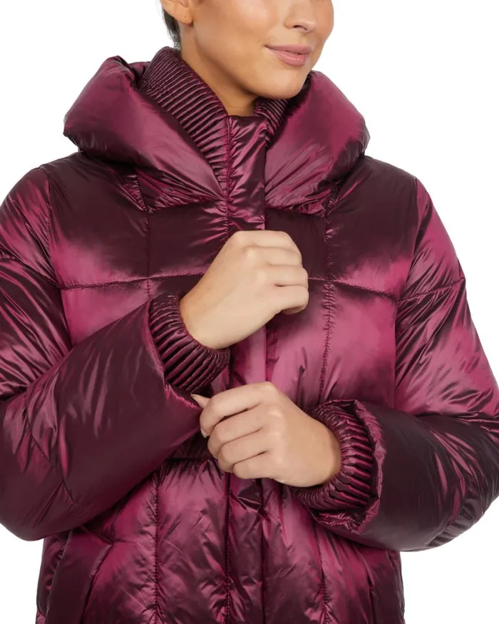 Women Outerwear Badgley Mischka Pearl Nylon Quilted Coat Berry Women Outerwear Badgley Mischka Pearl Nylon Quilted Coat Berry