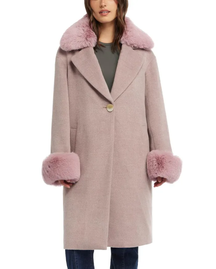 Women Outerwear Badgley Mischka Yamini Wool Coat Dusty Lilac