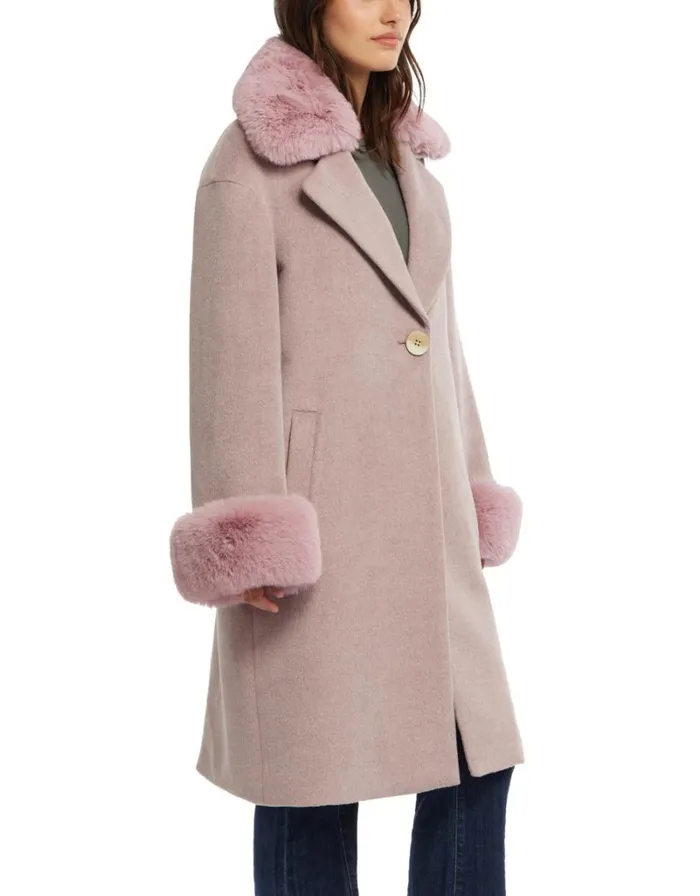 Women Outerwear Badgley Mischka Yamini Wool Coat Dusty Lilac