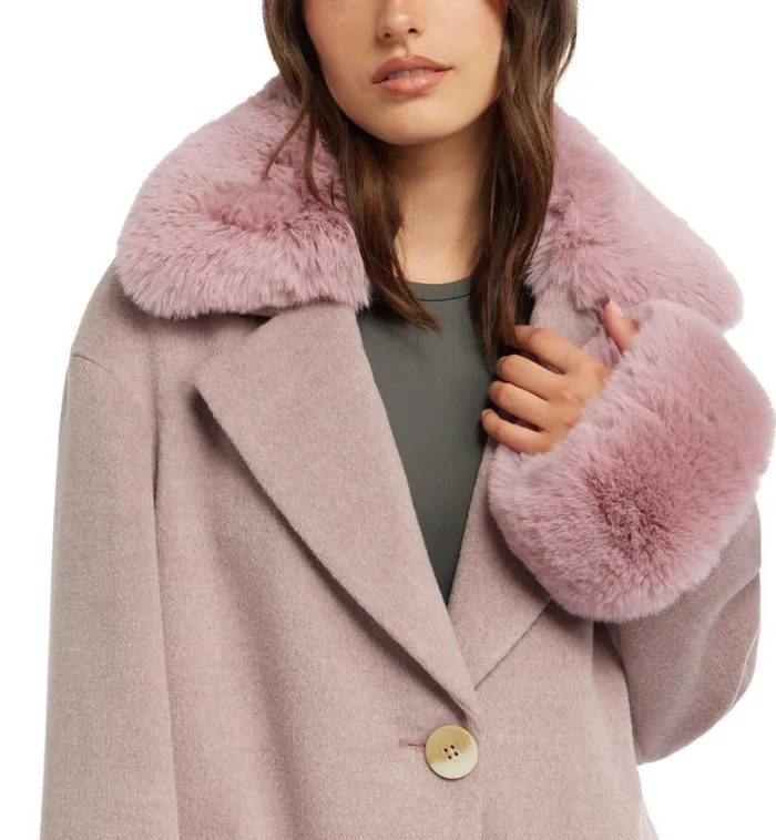 Women Outerwear Badgley Mischka Yamini Wool Coat Dusty Lilac