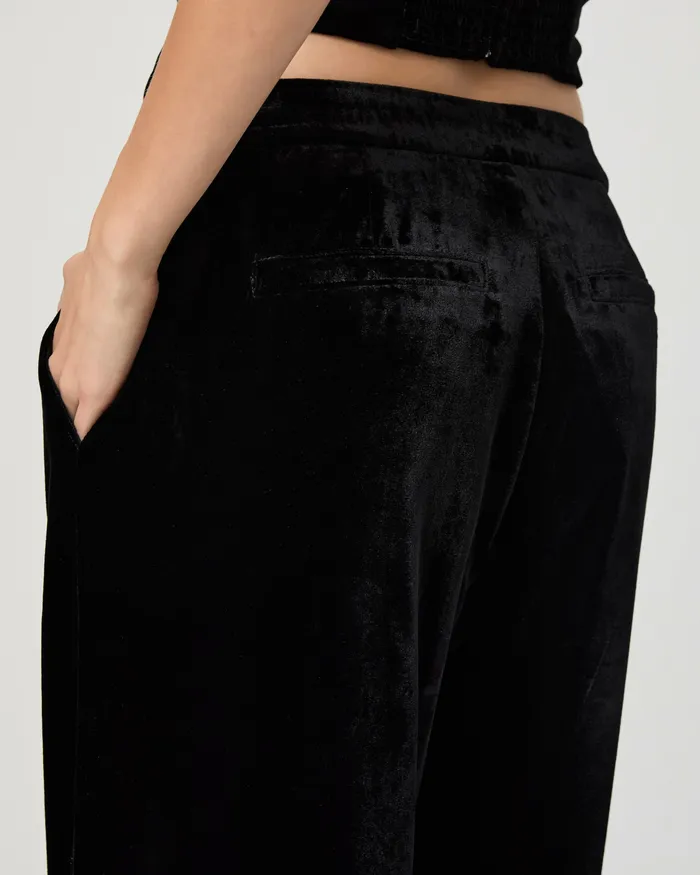 Women PAIGE Kara Wide Leg Pant 8211 Black Velvet Pants Women PAIGE Kara Wide Leg Pant 8211 Black Velvet Pants