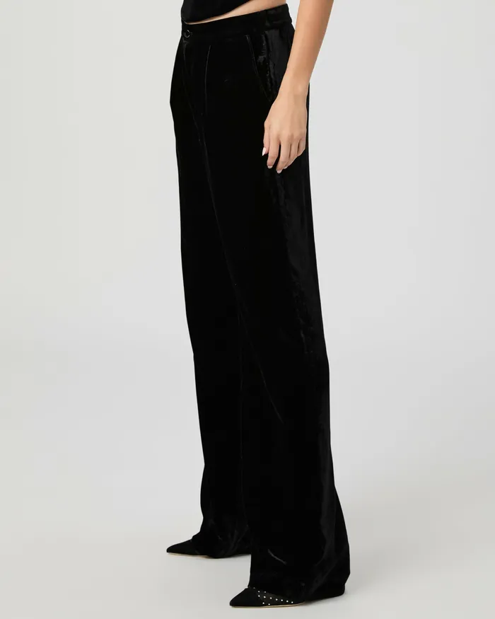 Women PAIGE Kara Wide Leg Pant 8211 Black Velvet Pants Women PAIGE Kara Wide Leg Pant 8211 Black Velvet Pants
