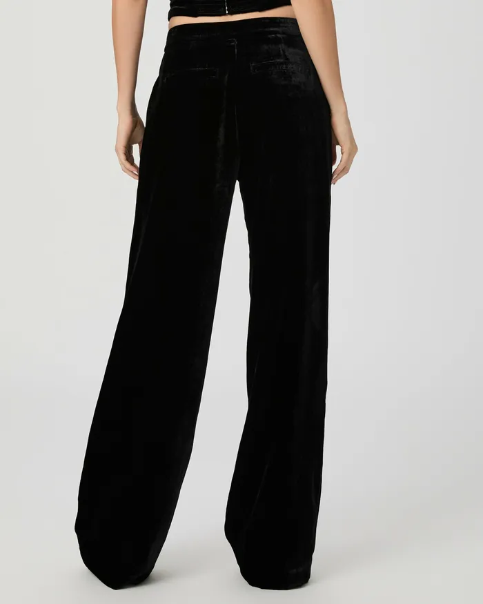Women PAIGE Kara Wide Leg Pant 8211 Black Velvet Pants Women PAIGE Kara Wide Leg Pant 8211 Black Velvet Pants