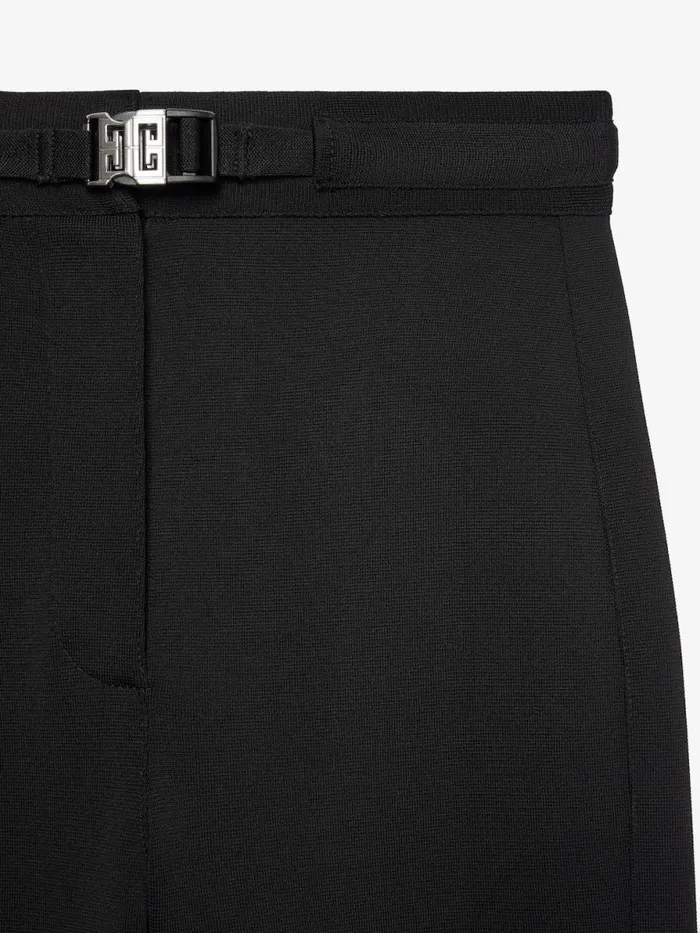 Women Pants and Shorts Givenchy 4G Belted Pants In Punto Milano Black