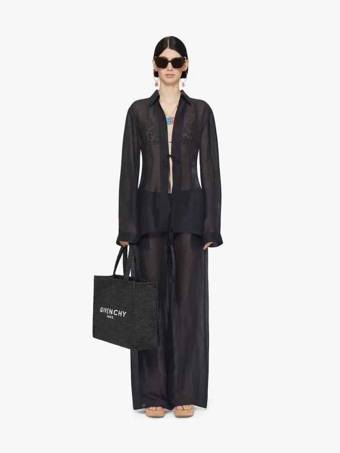 Women Pants and Shorts Givenchy Pants In Silk And Linen Black