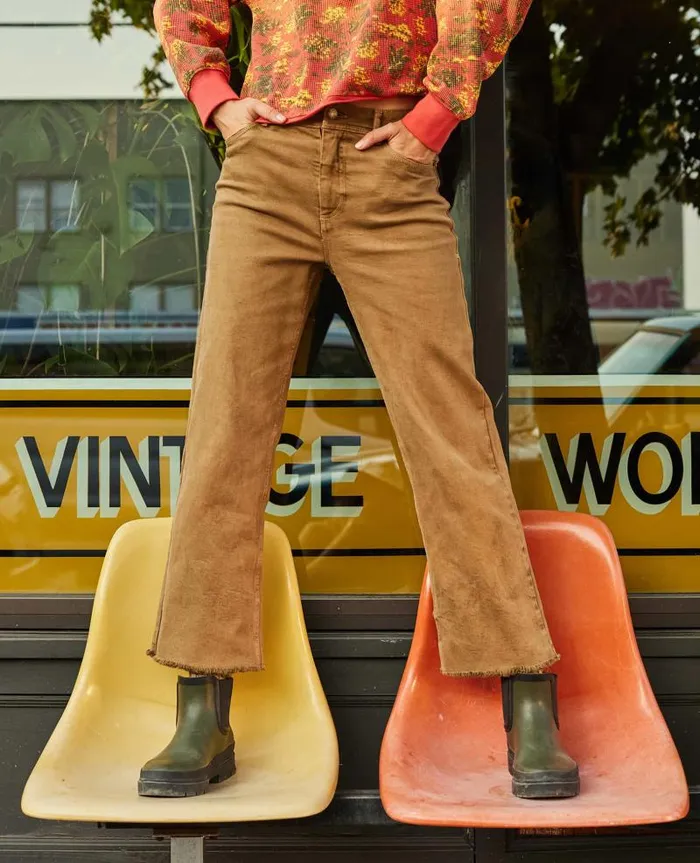 Women Pants Toad and Co Balsam Seeded Cutoff Pant Honey Brown