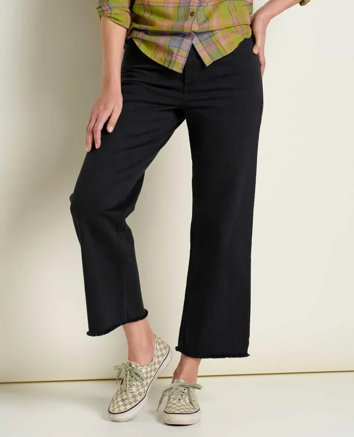 Women Pants Toad and Co Balsam Seeded Cutoff Pant Washed Black