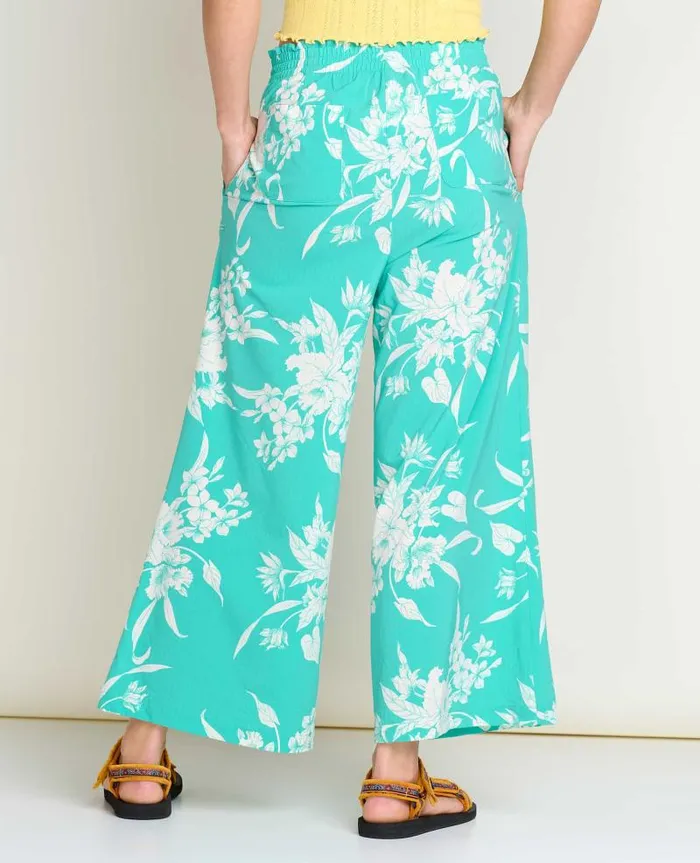 Women Pants Toad and Co Sunkissed Wide Leg Pant II Salt Leaf Texture Print