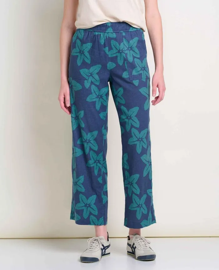 Women Pants Toad and Co Taj Hemp Pant Jasper Large Floral Print