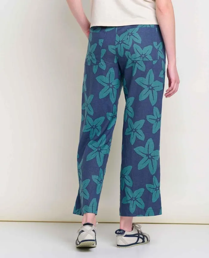 Women Pants Toad and Co Taj Hemp Pant Jasper Large Floral Print