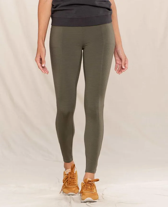 Women Pants Toad and Co Timehop Light Tight Olive Stripe