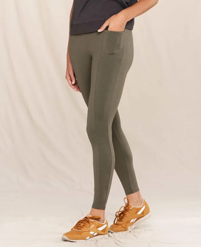 Women Pants Toad and Co Timehop Light Tight Olive Stripe