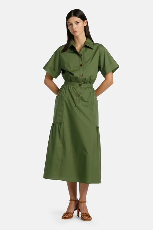 Women Papiano Papiano Military Green Dresses and Jumpsuits Luisa Spagnoli
