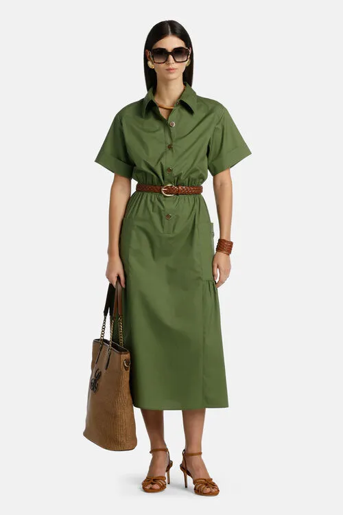 Women Papiano Papiano Military Green Dresses and Jumpsuits Luisa Spagnoli Women Papiano Papiano Military Green Dresses and Jumpsuits Luisa Spagnoli