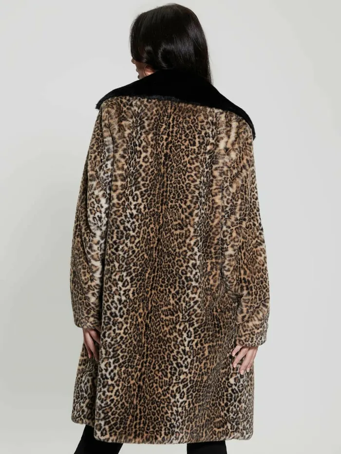 Women Petra FauxFur Leopard Coat Natural Leo Combo Jackets and Coats GUESS Women Petra FauxFur Leopard Coat Natural Leo Combo Jackets and Coats GUESS