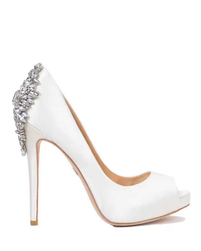 Women Platform Badgley Mischka Kiara Embellished PeepToe Pump Ivory Women Platform Badgley Mischka Kiara Embellished PeepToe Pump Ivory