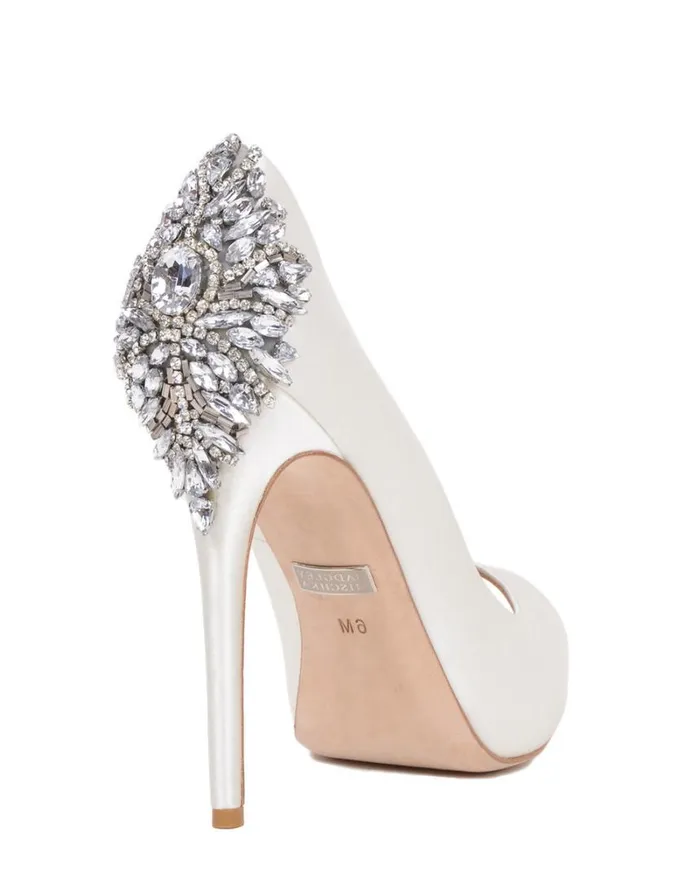Women Platform Badgley Mischka Kiara Embellished PeepToe Pump Ivory Women Platform Badgley Mischka Kiara Embellished PeepToe Pump Ivory
