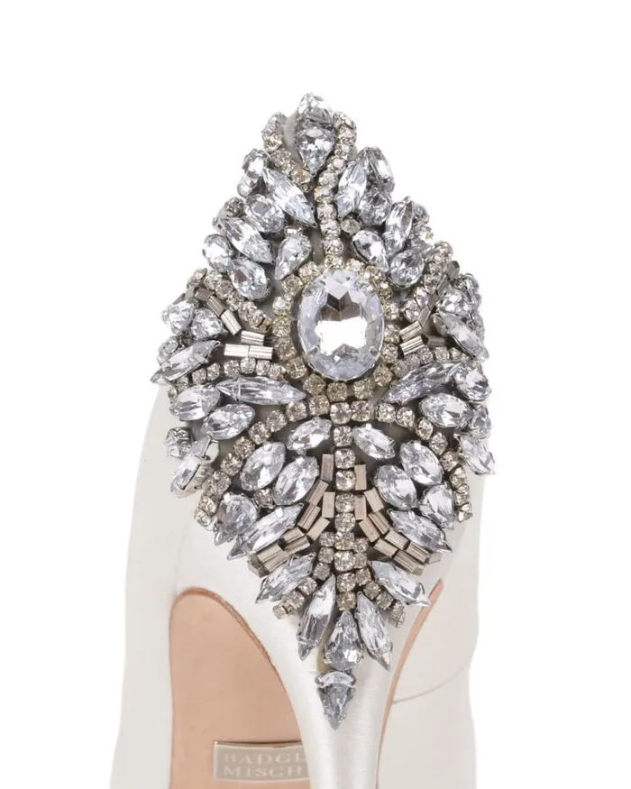 Women Platform Badgley Mischka Kiara Embellished PeepToe Pump Ivory Women Platform Badgley Mischka Kiara Embellished PeepToe Pump Ivory