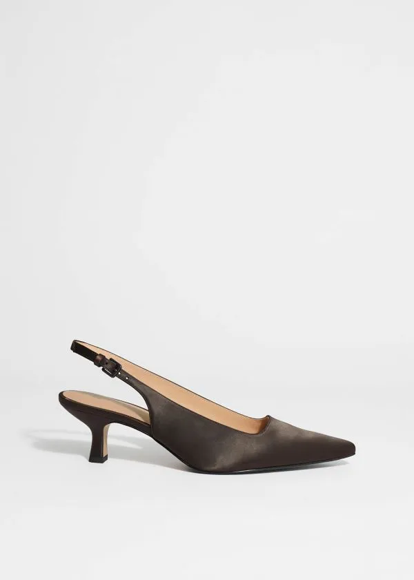 Women Pumps and Other Stories Pointed Slingback Pumps Mahogany
