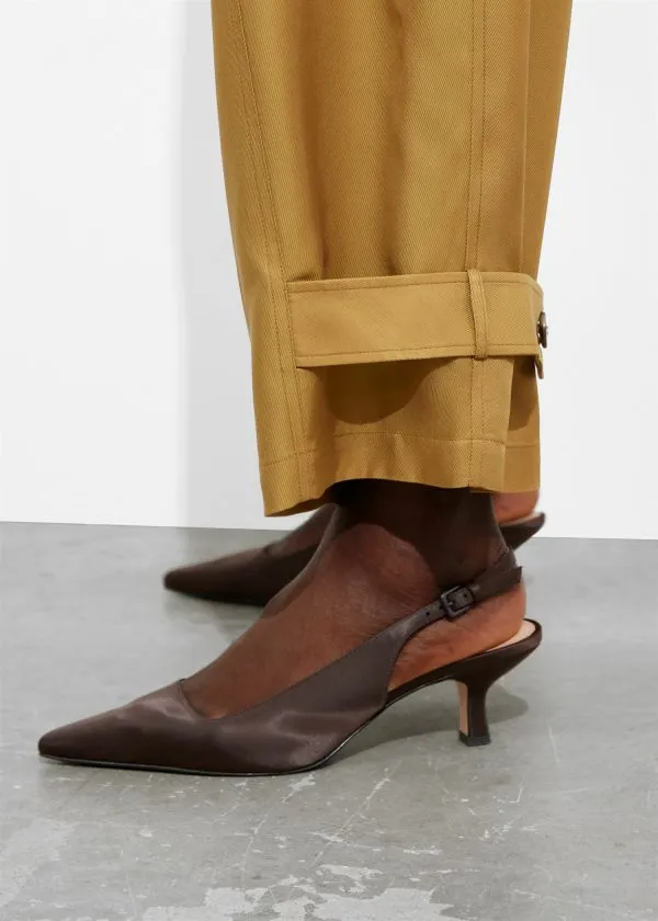 Women Pumps and Other Stories Pointed Slingback Pumps Mahogany