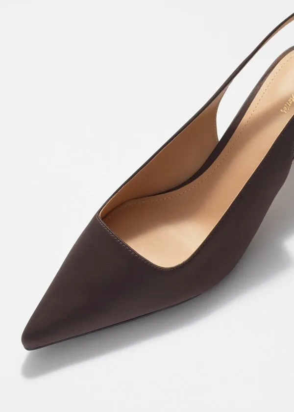 Women Pumps and Other Stories Pointed Slingback Pumps Mahogany