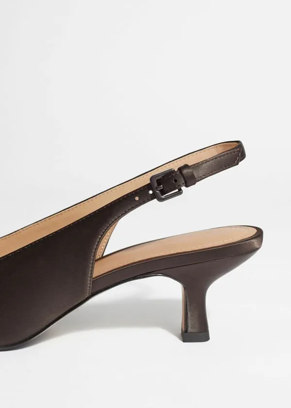 Women Pumps and Other Stories Pointed Slingback Pumps Mahogany