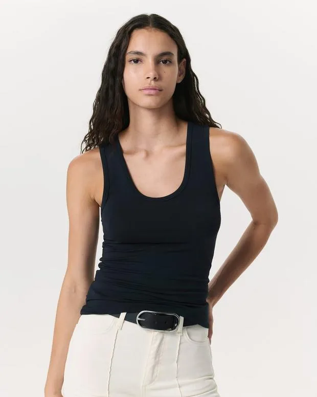 Women rag and bone Luca Tank BlackWhite TShirts
