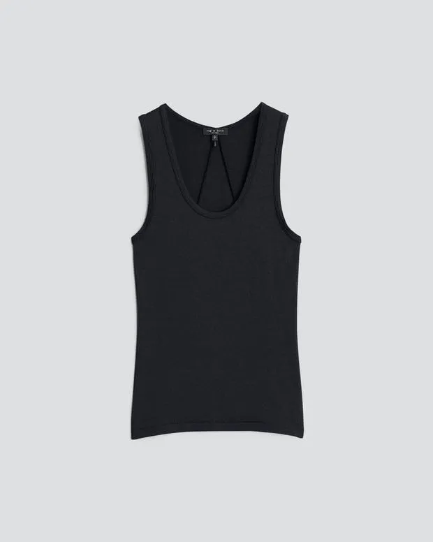 Women rag and bone Luca Tank BlackWhite TShirts