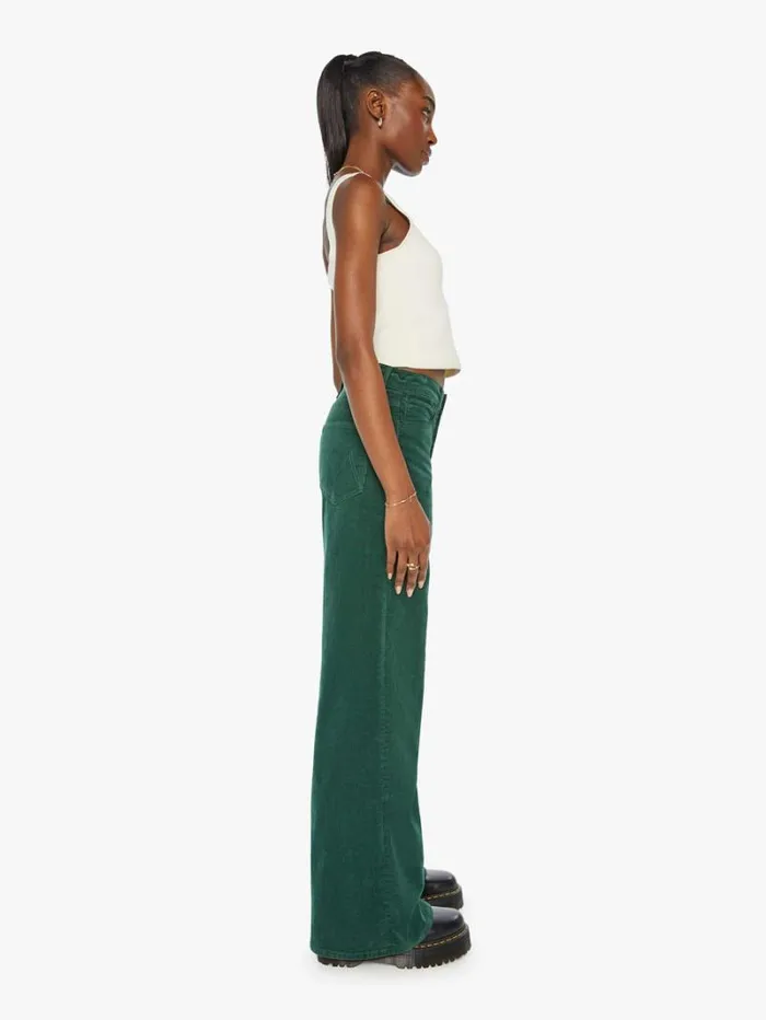 Women Relaxed Mother Denim The Ditcher Roller Zip Sneak Dark Green