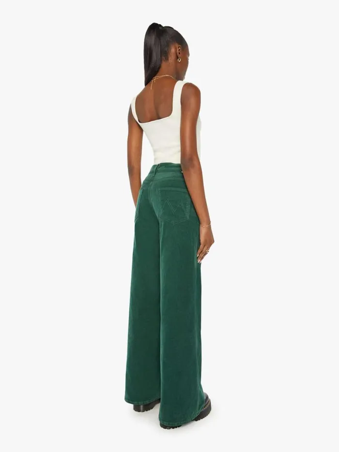Women Relaxed Mother Denim The Ditcher Roller Zip Sneak Dark Green