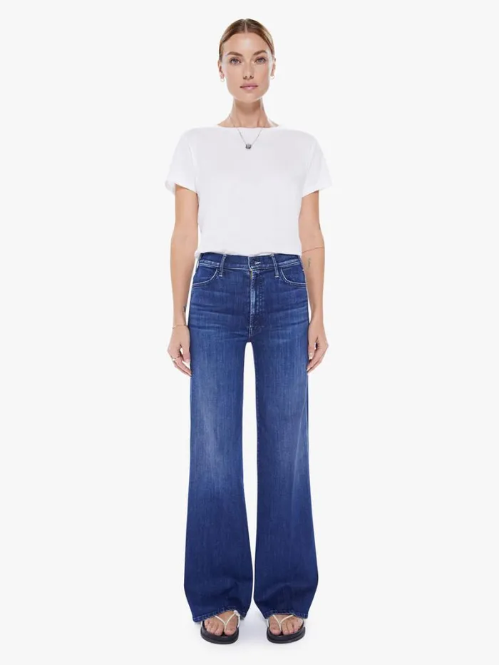 Women Relaxed Mother Denim The Hustler Roller Sneak Wash Heirloom