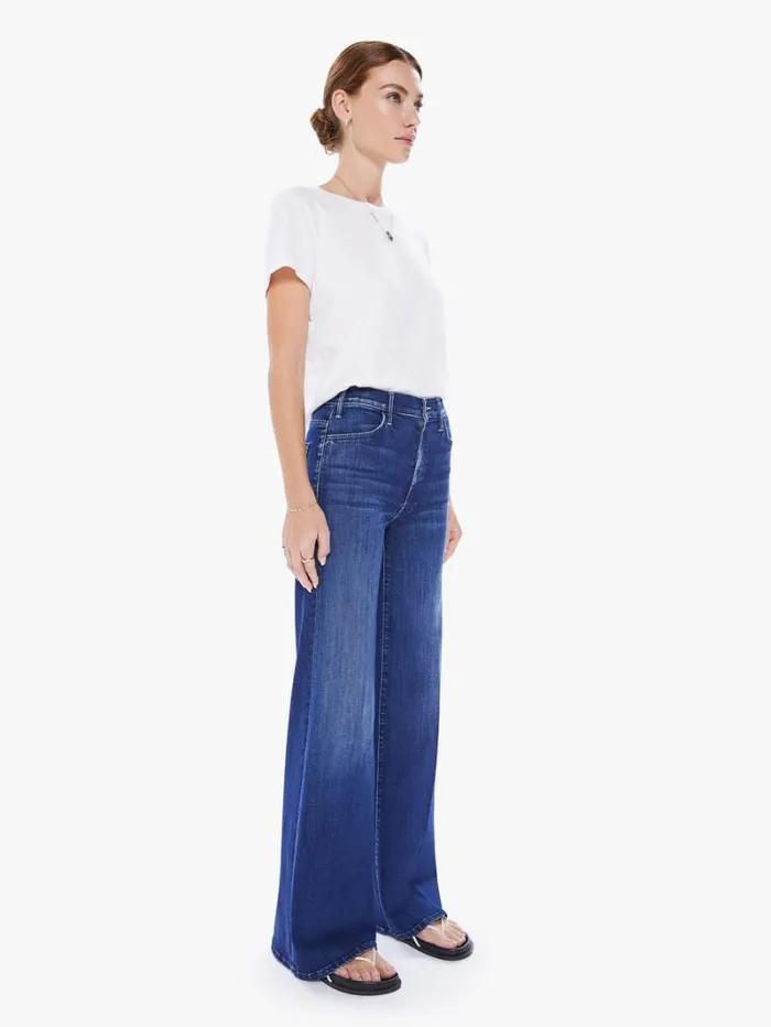 Women Relaxed Mother Denim The Hustler Roller Sneak Wash Heirloom