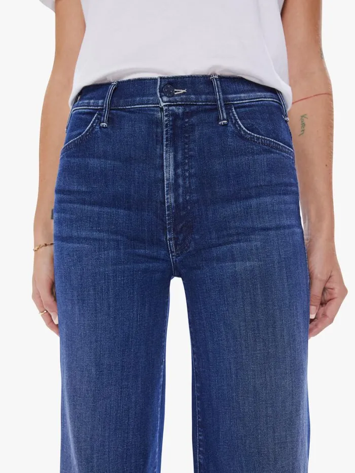 Women Relaxed Mother Denim The Hustler Roller Sneak Wash Heirloom
