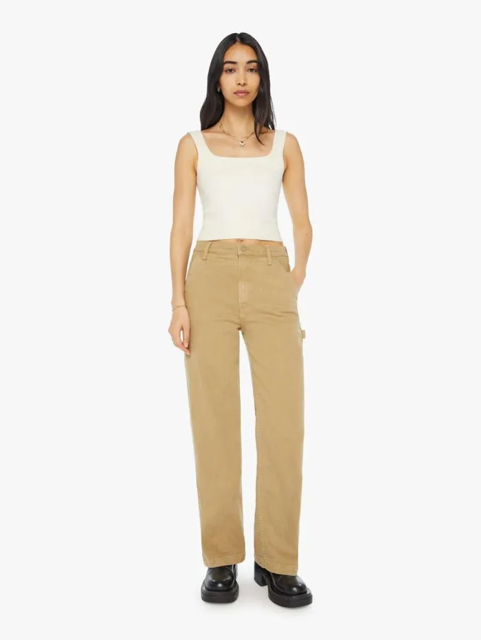 Women Relaxed Mother Denim The Stud Finder Sneak Prairie Sand