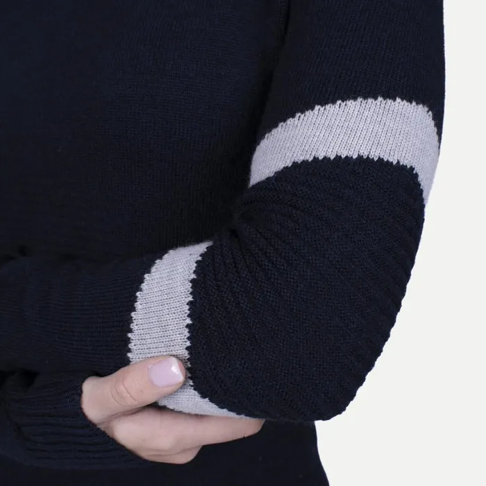Women Retro Patch Sweater Deep Space KJUS Midlayers and Sweaters