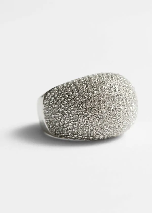 Women Rings and Other Stories Crystal Dome Ring Silver