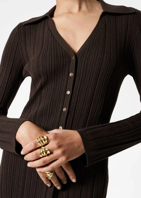 Women Rings and Other Stories Wavy Sculptural Ring Gold