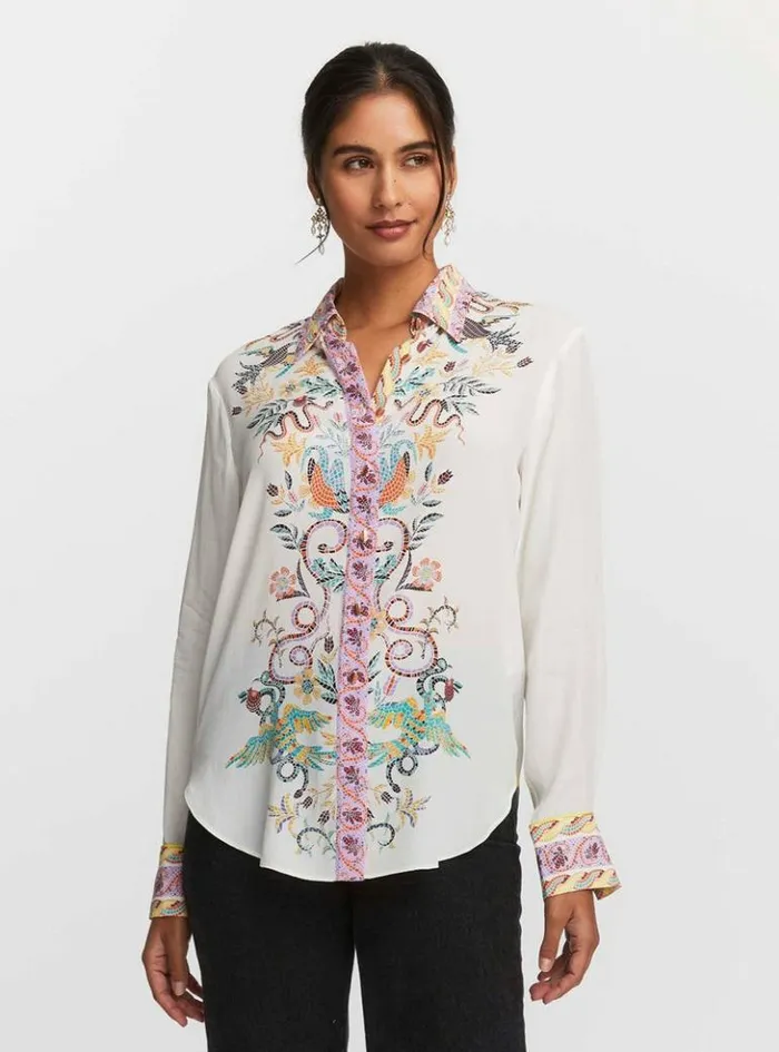 Women Robert Graham Tops Gabriela Shirt White