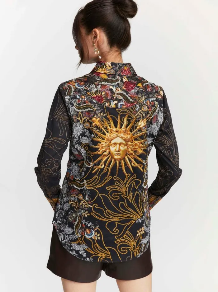 Women Robert Graham Tops Limited Edition Jeweled Goddess Long Sleeve Shirt Multi Women Robert Graham Tops Limited Edition Jeweled Goddess Long Sleeve Shirt Multi