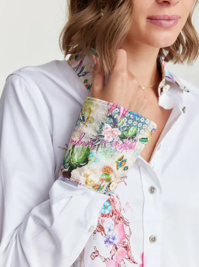 Women Robert Graham Tops Ros Bouquet Shirt White