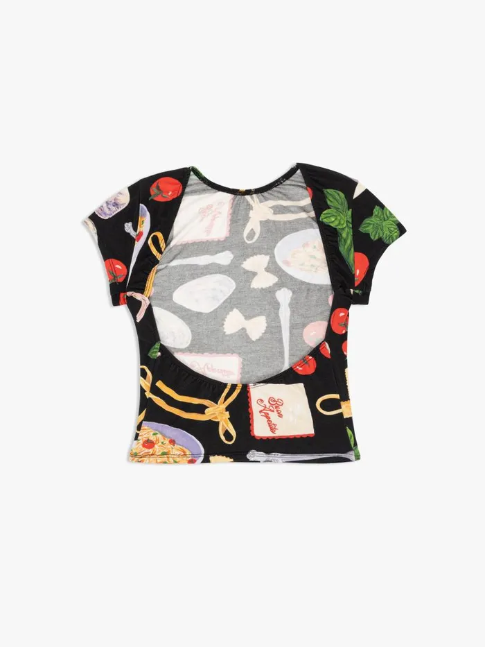 Women Rowan Tee Buon Appetito Black Lisa Says Gah Tops