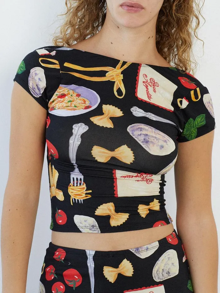 Women Rowan Tee Buon Appetito Black Lisa Says Gah Tops